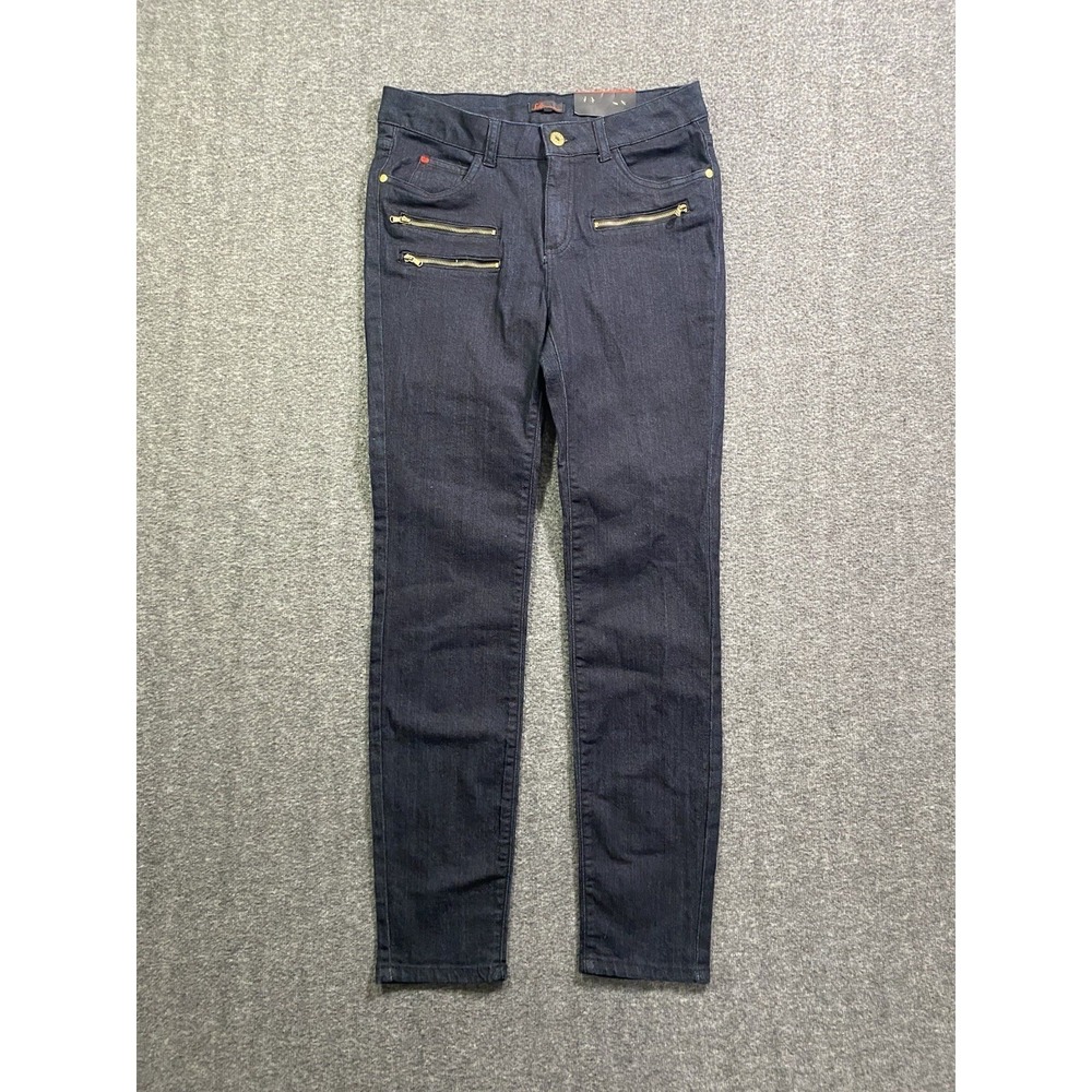 Sofia by Sofia Vergara Womens Dark Blue Zip Pocket Skinny Jeans Size 4
